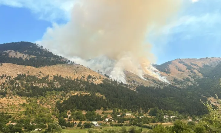 FOTO/ Zjarr i madh në Parkun e Lurës, era përhap flakët me shpejtësi! Dhjetëra forca drejt vendngjarjes dhe 2 helikopterë nga ajri