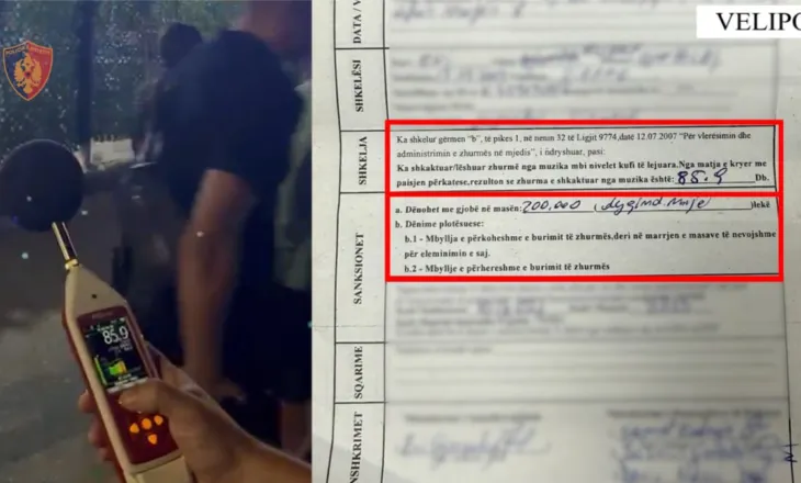 FOTOLAJM – Ndëshkim ekzemplar për muzikën me zë të lartë në Velipojë, 2 mln lekë gjobë 23- vjeçares