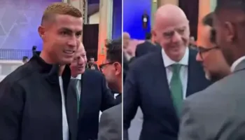 Gjesti i Ronaldos pas takimit me Infantinon bëhet viral! Në kulmin e presionit ndaj kreut të FIFA-s, pamjet ndezin rrjetin