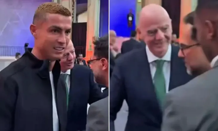Gjesti i Ronaldos pas takimit me Infantinon bëhet viral! Në kulmin e presionit ndaj kreut të FIFA-s, pamjet ndezin rrjetin