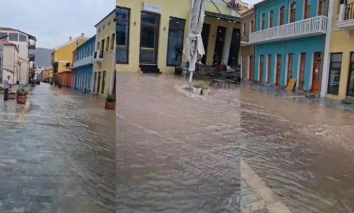 Kapriçot e motit/ Shiu përmbyt Pogradecin, uji pushton rrugët!