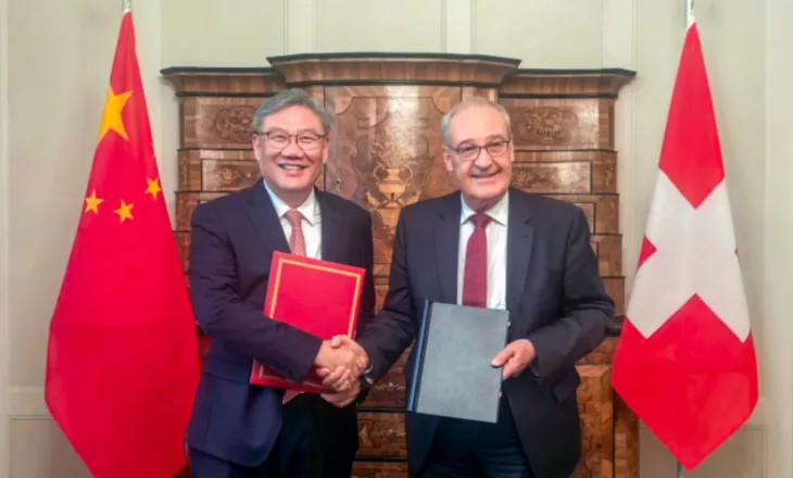 Kina dhe Zvicra arrijnë një marrëveshje për përmirësimin e tregtisë së lirë
