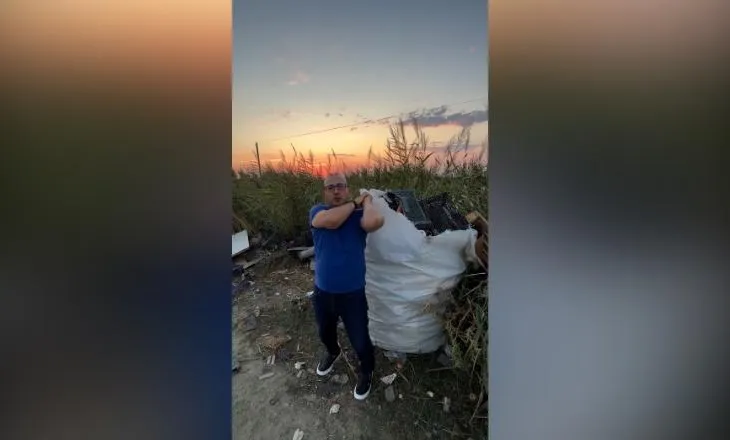 Korreshi publikon videon me thesin e plehrave në krah dhe nuk i kursen thumbat: E ka sjellë Bashkia e Lushnjës për…