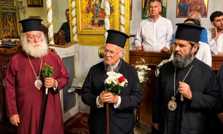 Kryepiskopi Joani në Imbros, bashkë me dy patriarkë për 65-vjetorin e Bartholomeut
