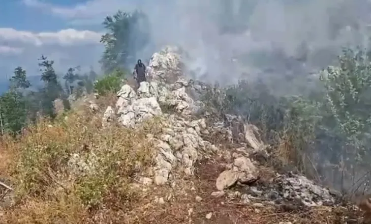Librazhd, zjarri përfshin masivin pyjor në Malin e Polisit, dyshohet i qëllimshëm