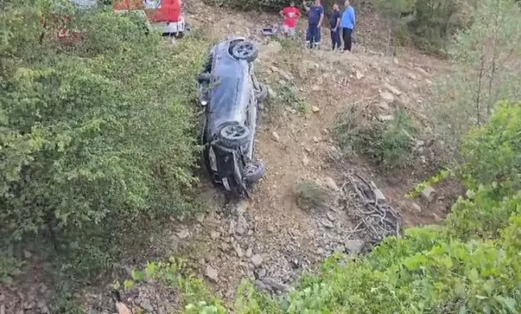 Makina bie në greminë! Vdes 20 vjeçari pasagjer, shoferi dhe një 15 vjeçar nisen me helikopter në Tiranë (Emri)