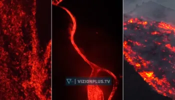 Pamje magjike në malin Etna pas vullkanit, lumenj zjarri ndriçojnë errësirën