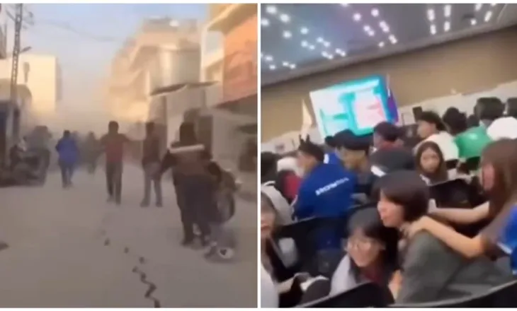 Pamje të tjera dramatike, qytetarët ikin gjersa tërmeti çan asfaltin, nxënësit tmerrohen nga dridhjet
