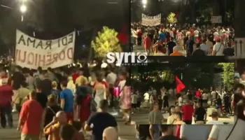 Pas fjalimeve para Kryeministrisë, protestuesit nisin marshimin në rrugët e Tiranës: Rama, jepe dorëheqjen!