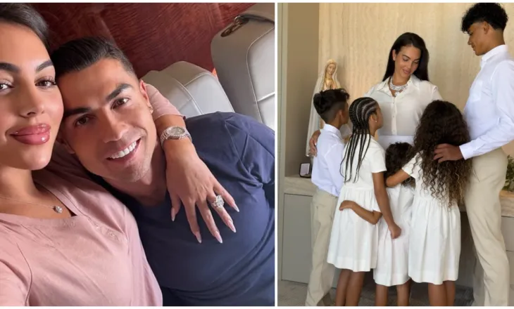 Pas martesës, Georgina Rodriguez birëson tre fëmijët e Cristiano Ronaldos