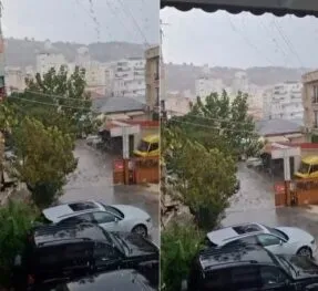 Pas temperaturave të larta, bie shi me “gjyma”/ “Tërbohet” moti në Sarandë dhe në Delvinë