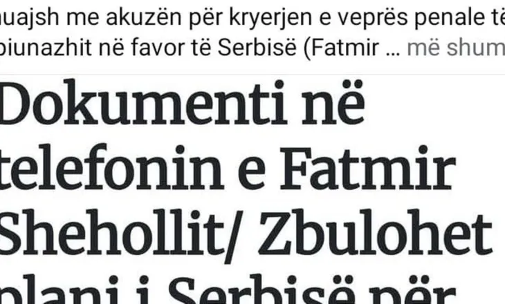“Plani serb për radikalizimin e Kosovës”/ Dokumenti dyshohet se u gjet në telefonin e Shehollit, reagon Mulosmani