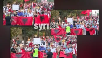 Protesta e 79-të/ Nis marshimi drejt Kryeministrisë, qytetarët kërkojnë dorëheqjen e Ramës