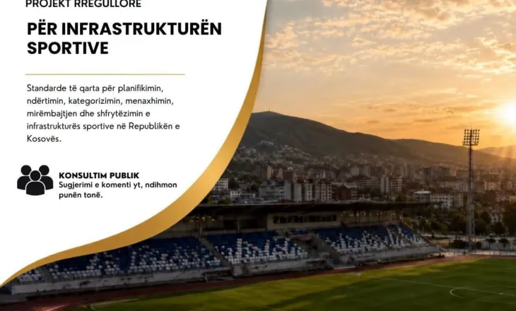 Publikohet për konsultim Projekt-Rregullorja për Infrastrukturën Sportive, pjesë e vizionit për Prishtina 2030