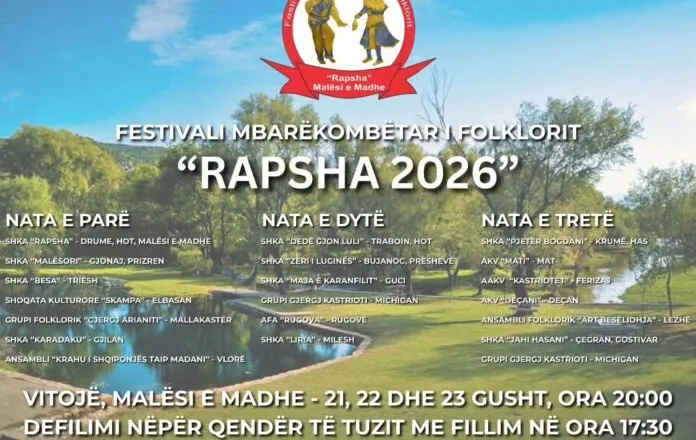 “Rapsha 2026” bashkon shqiptarët në Tuz përmes këngës dhe folklorit