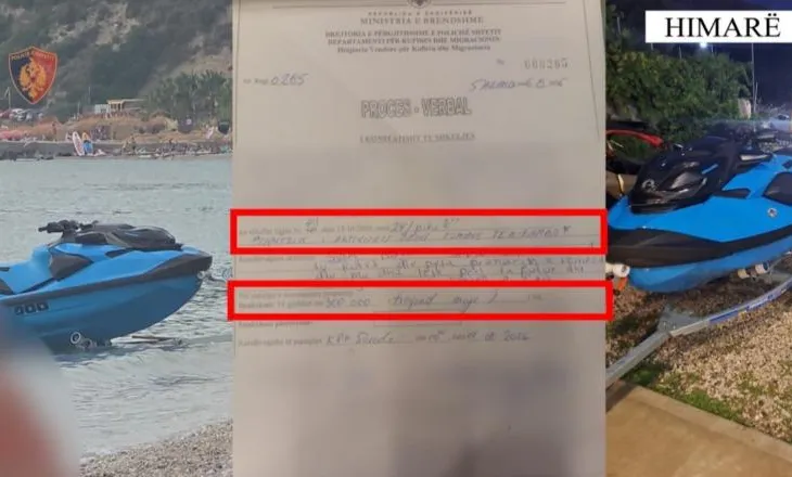 Rrezikoi pushuesit në Himarë, Policia Kufitare bllokon Jet Ski-në dhe gjobit drejtuesin e mjetit me 300 mijë lekë