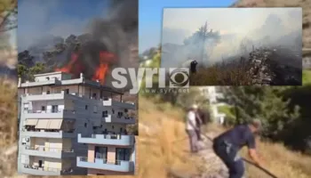 Sarandë/ Zjarri po djeg kurorën e gjelbër, rrezikohen banesat! Shikoni pamjet