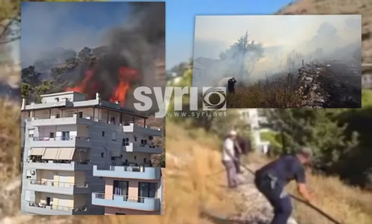Sarandë/ Zjarri po djeg kurorën e gjelbër, rrezikohen banesat! Shikoni pamjet