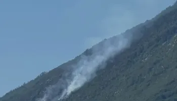 Shkrumbohen 8 hektarë pyje/ Zjarri në Qafë Mollë të Tiranës vijon prej 10 ditësh, nderhyhet me helikopter