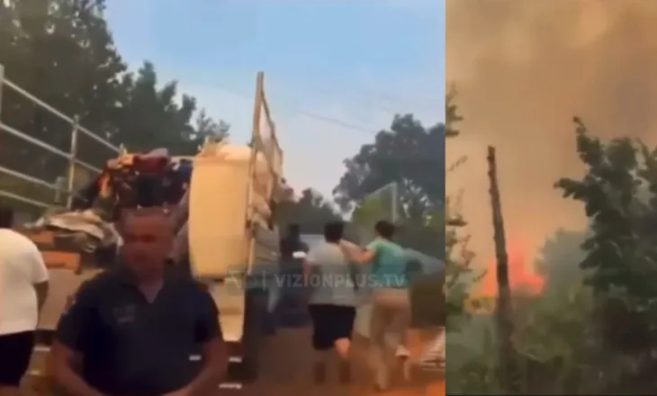 “Shpejt, shpejt jashtë!” Flakët përpijnë banesën, momenti kur familja nxirret me urgjencë (VIDEO)