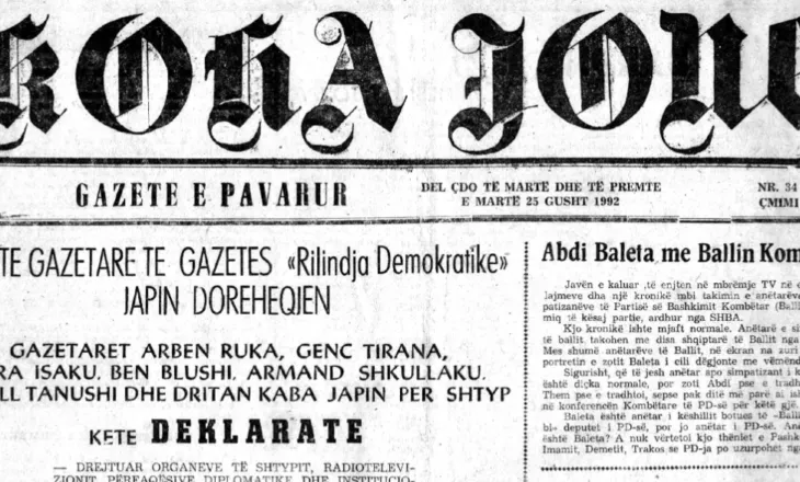 Si ikën gazetarët Blushi, Ruka, Tirana, Isaku, Shkullaku, Tanushi dhe Kaba nga “RD”, duke denoncuar censurën. Mesazhi i kësaj deklarate 34 vite me pas….