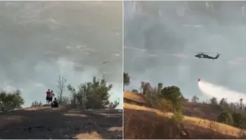 Situatë problematike me zjarrin në Librazhd, flakët përhapen drejt zonave të banuara