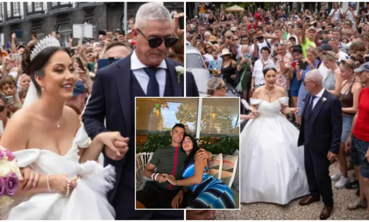 Thashethemet për dasmën e Cristiano Ronaldos, mijëra fansa “pushtojnë” Katedralen e Funchalit, zhgënjehen nga çifti