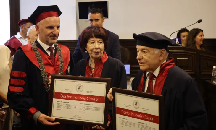 Universiteti i Prishtinës nderon me “Doctor Honoris Causa” Joseph dhe Shirley DioGuardi