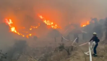 Vatër e madhe në Dragot të Tepelenës, zjarrfikësit luftojnë me flakët! (VIDEO)