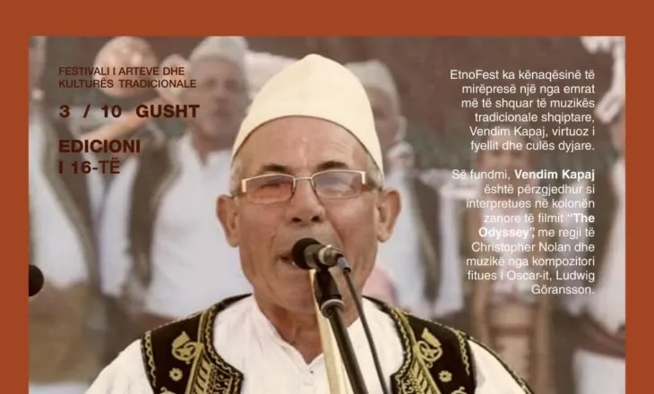 Vendim Kapaj, një nga emrat më të rëndësishëm të muzikës tradicionale shqiptare, vjen në Etno Fest