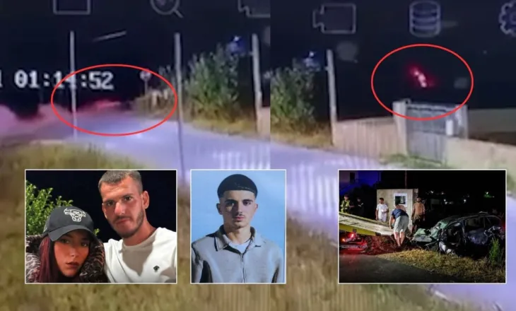 VIDEO/ Aksidenti me tre viktima në Durrës, momenti kur i riu përplaset me bordurën