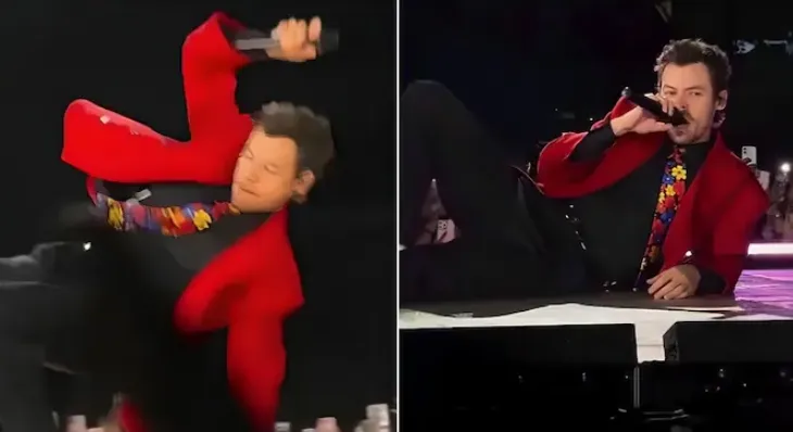 VIDEO/ Harry Styles rrëzohet në skenë, reagimi i këngëtarit bëhet viral