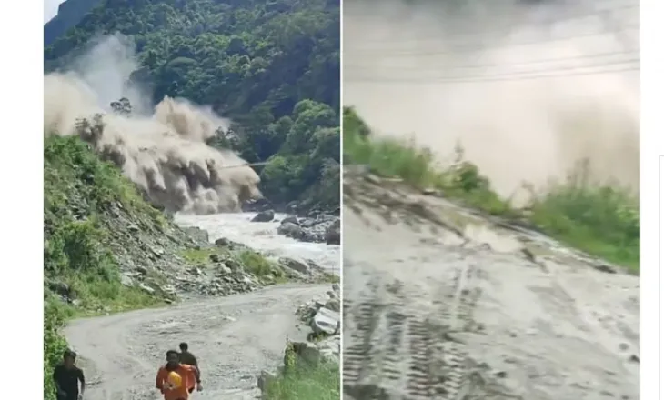 VIDEO/ Momente tmerri në Nepal, punëtori filmon përmbytjen nga afër, çasti kur vala e baltës dhe ujit afrohet