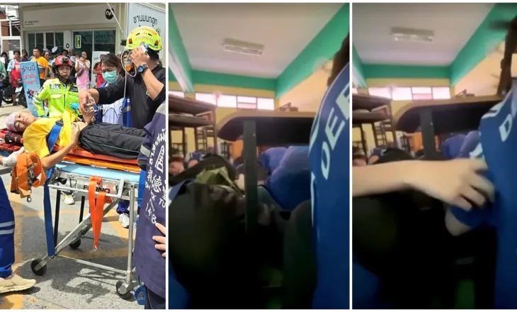 VIDEO/ Momentet e tmerrit në Tajlandë, nxënësit fshihen nën banka gjatë të shtënave nga shoku i tyre