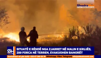 VIDEO – Situatë e rëndë nga zjarret në malin e Krujës, 280 forca në terren, evakuaohen banorët…
