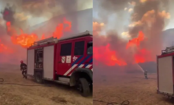 VIDEO/ Zjarre të frikshme në Daias, flakët ‘vërshojnë’ mbi zjarrfikëset