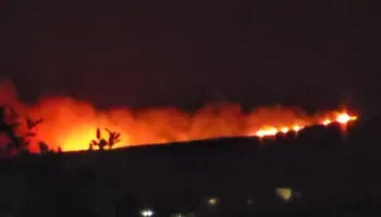 Vlorë/ Zjarri përfshin malin e Shashicës mbi Kaninë, era e fortë rrezikon përhapjen e flakëve drejt stanëve