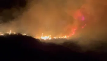 Zjarr i madh gjatë natës në Qishbardhë të Vlorës, era ka favorizuar përhapjen e flakëve