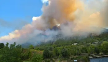 Zjarr i madh në pyjet e Fushë-Krujës, flakët shumë pranë banesave dhe spitalit!