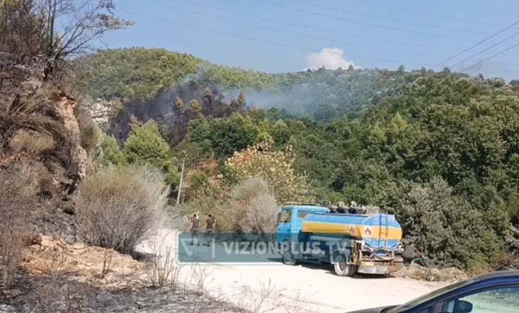 Zjarr i madh pranë fshatit Halil në Krujë, zjarrfikësja e ka të pamundur të ndërhyjë