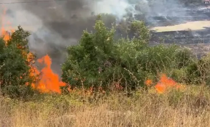 Zjarr i përmasave të mëdha në Klos, flakët afrohen drejt banesave