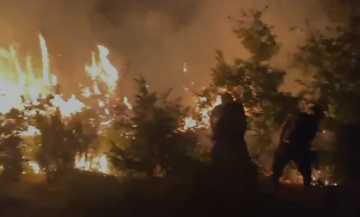 Zjarr masiv mbi fshatin Muzhakë të Matit