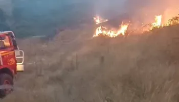 Zjarr në varrezat e fshatit Libonik, zjarrfikësit në terren për shuarjen e flakëve