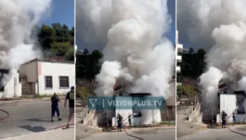Zjarr pranë Ujit të ftohtë në Vlorë, merr flakë kabina e ujësjellësit