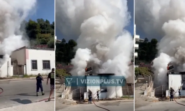Zjarr pranë Ujit të ftohtë në Vlorë, merr flakë kabina e ujësjellësit