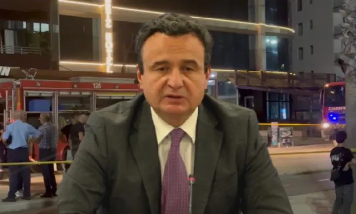 Zjarri në hotelin e Vlorës, reagon Albin Kurti: Jemi të tronditur, po monitorojmë gjendjen e qytetarëve tanë