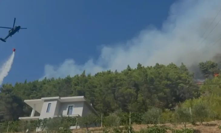 Zjarri në Milot, flakët shumë pranë banesave! Ndërhyrje nga ajri me dy helikopterë