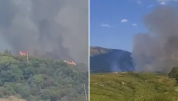 Zjarri “përpin” kodrën mes Priskës dhe Farkës, ndërhyrje urgjente nga ajri