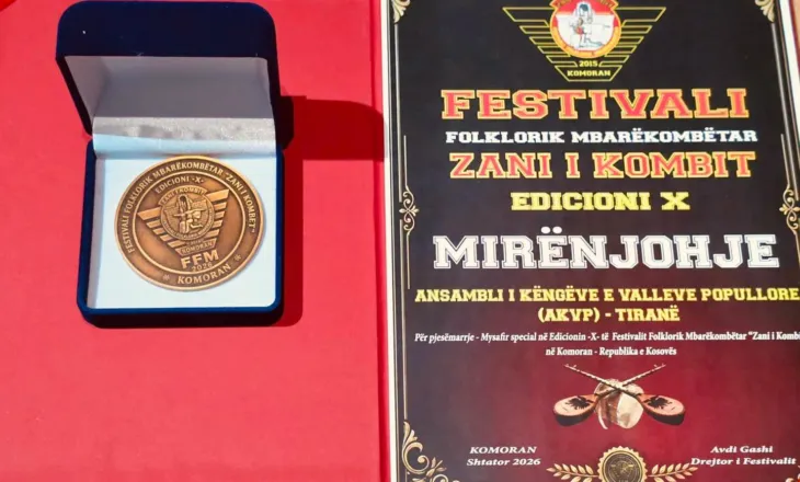 Ansambli Kombëtar nderohet me Medaljen e Mirënjohjes në Kosovë