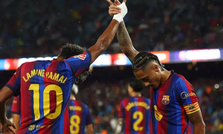 Barcelona e pandalshme, luan ‘tenis’ me Racing dhe mban kryesimin e renditjes! Spektakël i dyshes Lamine-Raphina